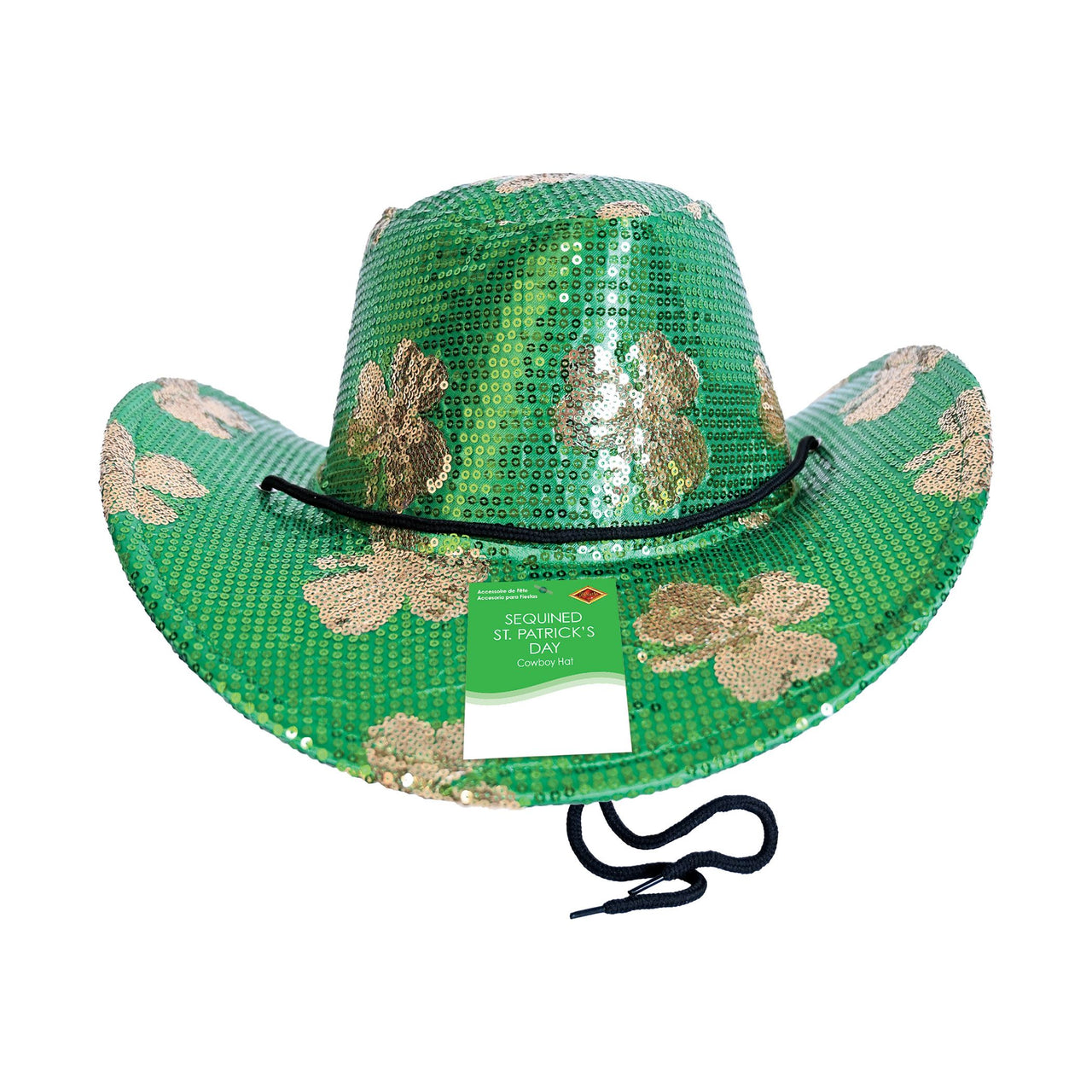 6 Pack Bulk Sequined St. Patrick's Day Cowboy Hat One Size Fits Most