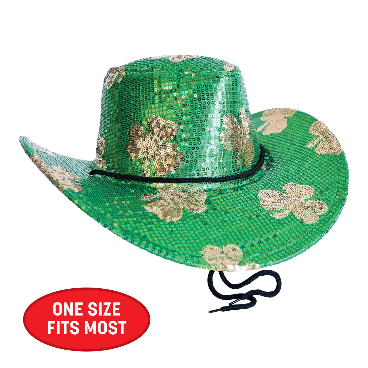 6 Pack Bulk Sequined St. Patrick's Day Cowboy Hat One Size Fits Most