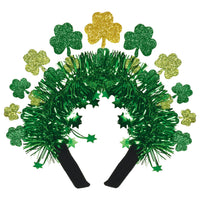6 Pack Bulk Sparkle Shamrock Headband St. Patrick's Day