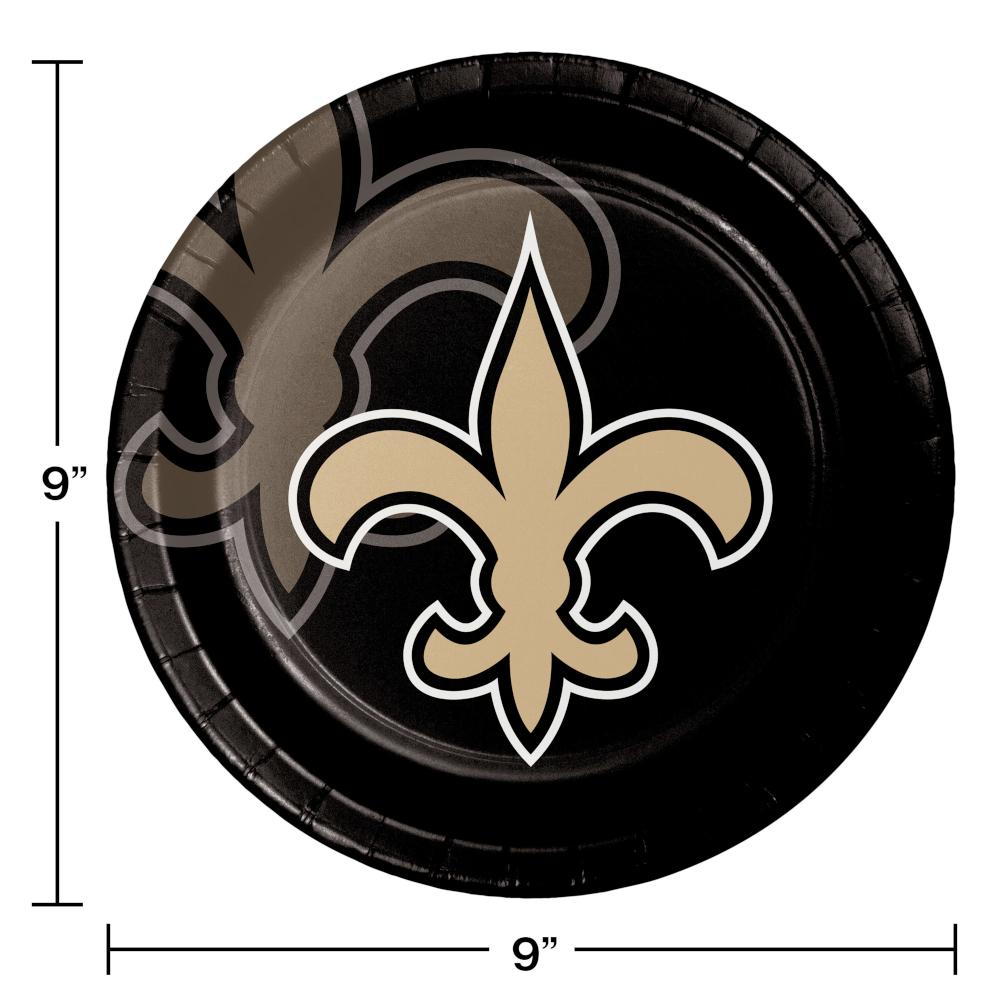 New Orleans Saints Paper Plates, 8 ct Party Decoration