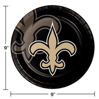 New Orleans Saints Paper Plates, 8 ct Party Decoration