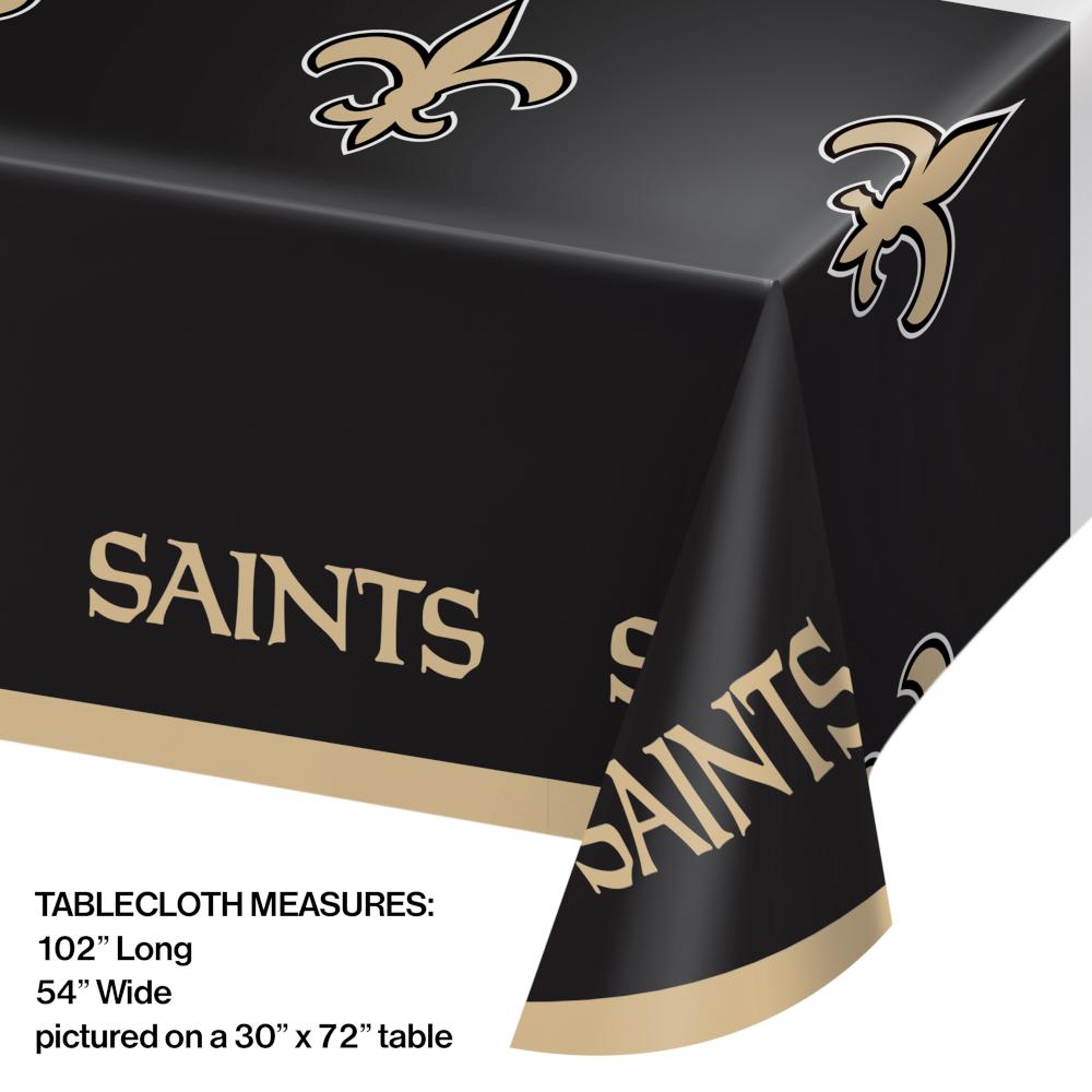New Orleans Saints Plastic Table Cover, 54" x 102" Party Decoration