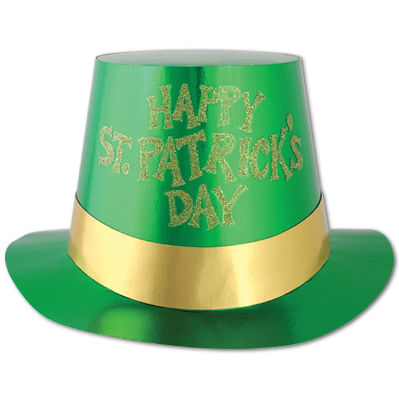 Glittered St Patrick's Day Foil Hi-Hat - Bulk 25 Pack