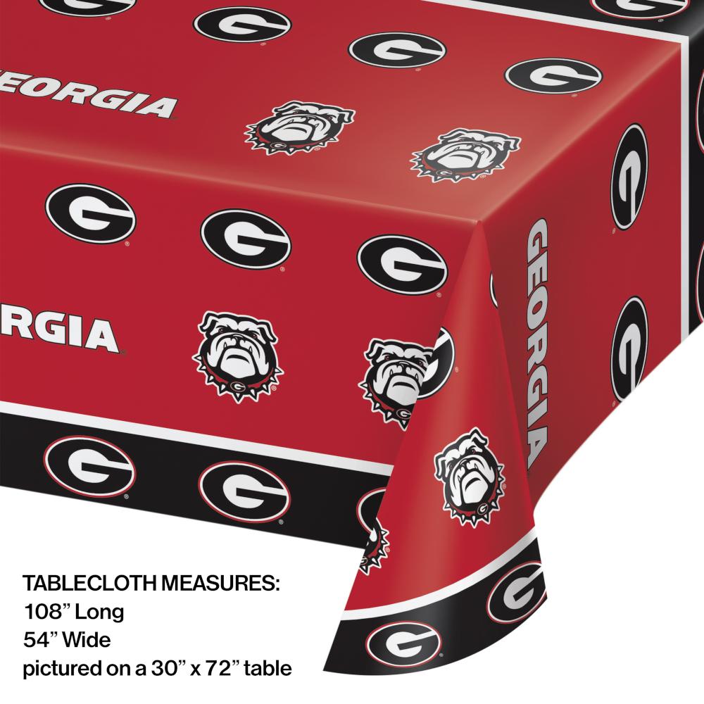 University Of Georgia Plastic Table Cover, 54" X 108" by Creative Converting