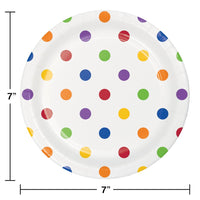 Multicolor Polka Dots and Stripes Dessert Plates (Case of 96) by Creative Converting