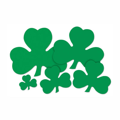 12 Inch St. Patrick's Day Printed Shamrock Cutout - Bulk 36 Pack