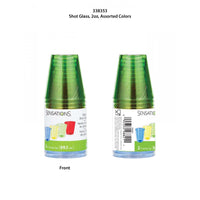 Asst Colors 16Ct 2 Oz Shot Glass, Assorted Colors, 16 ct Party Decoration