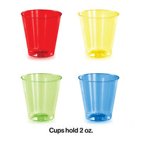Asst Colors 16Ct 2 Oz Shot Glass, Assorted Colors, 16 ct Party Decoration