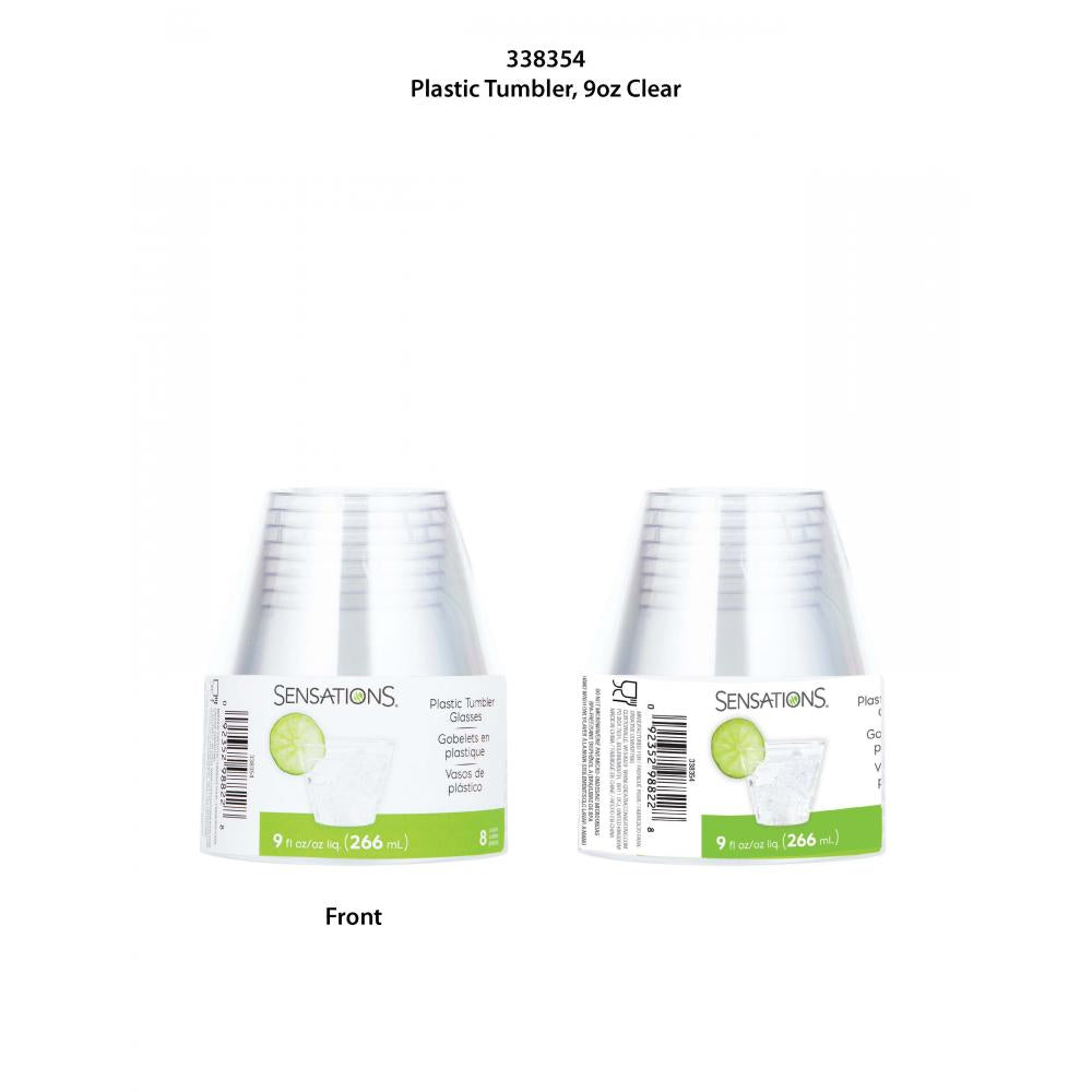 Clear Plastic Glasses, 9 Oz, 8 ct Party Decoration