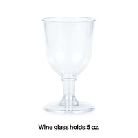 Clear Plastic Wine Glasses 5 Oz, 6 ct Party Decoration