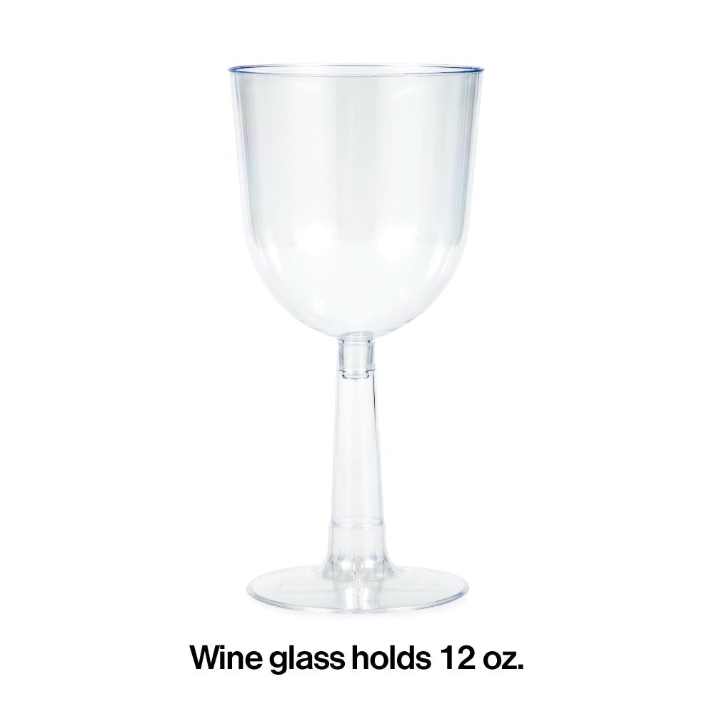 Clear Plastic Wine Glasses 12 Oz, 4 ct Party Decoration