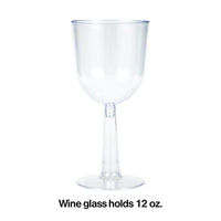 Clear Plastic Wine Glasses 12 Oz, 4 ct Party Decoration