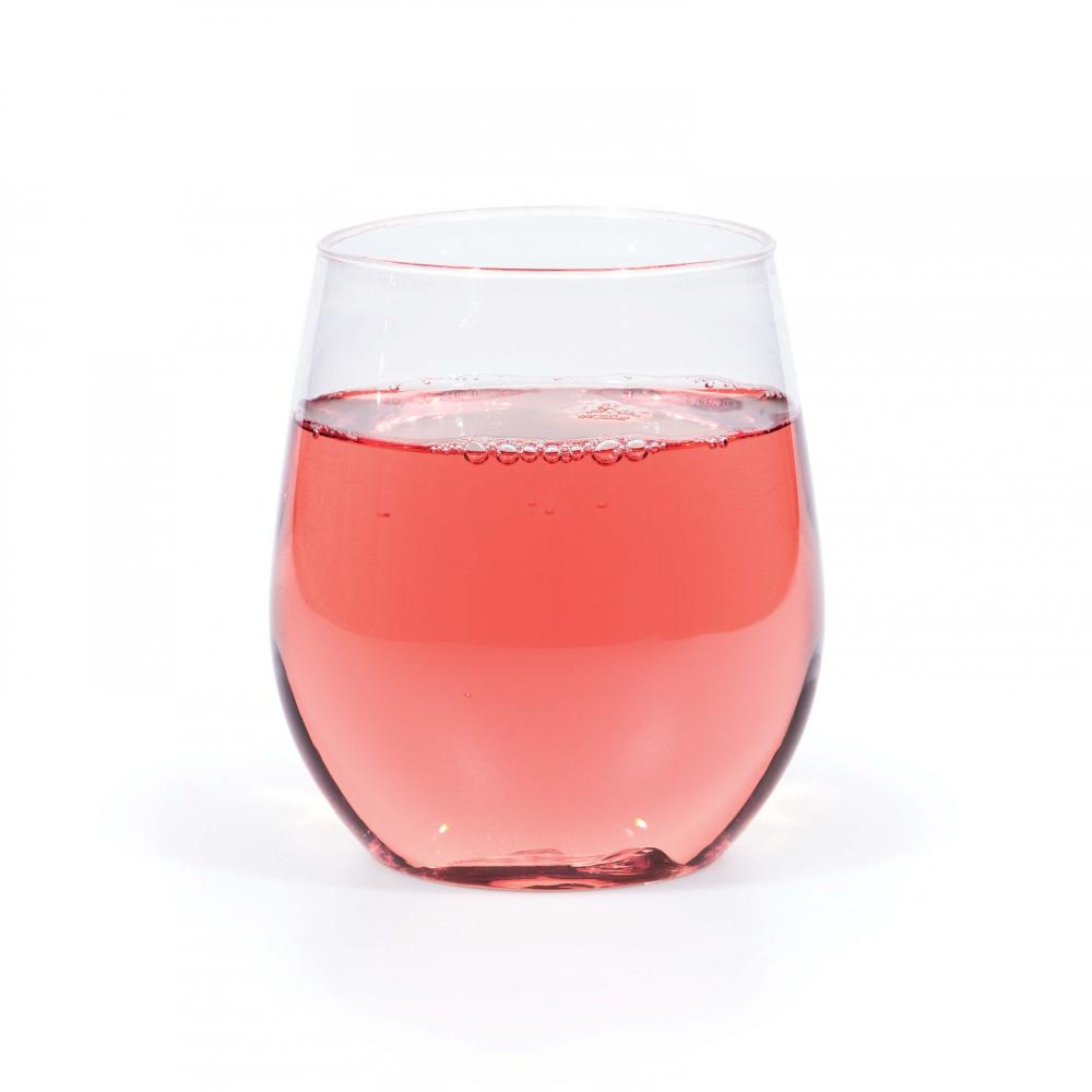 Clear Plastic Stemless Wine Glasses 14 Oz, 4 ct