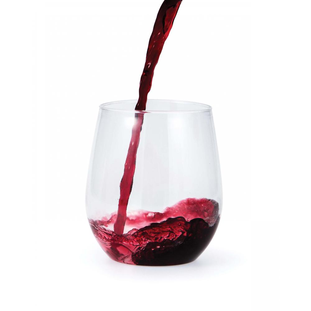 Clear Plastic Stemless Wine Glasses 14 Oz, 4 ct