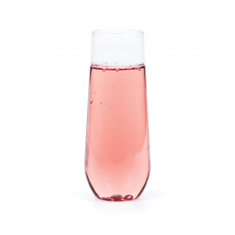 24ct Bulk 9 oz Plastic Stemless Champagne Flutes