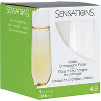 Clear Plastic Champagne Flutes, 9 Oz, 4 ct