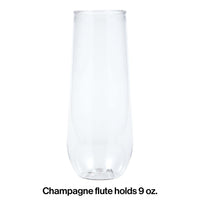 Clear Plastic Champagne Flutes, 9 Oz, 4 ct