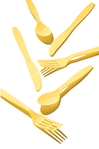 288ct Bulk Soft Yellow Assorted Cutlery