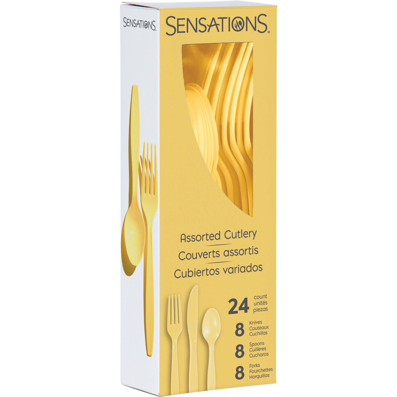 288ct Bulk Soft Yellow Assorted Cutlery