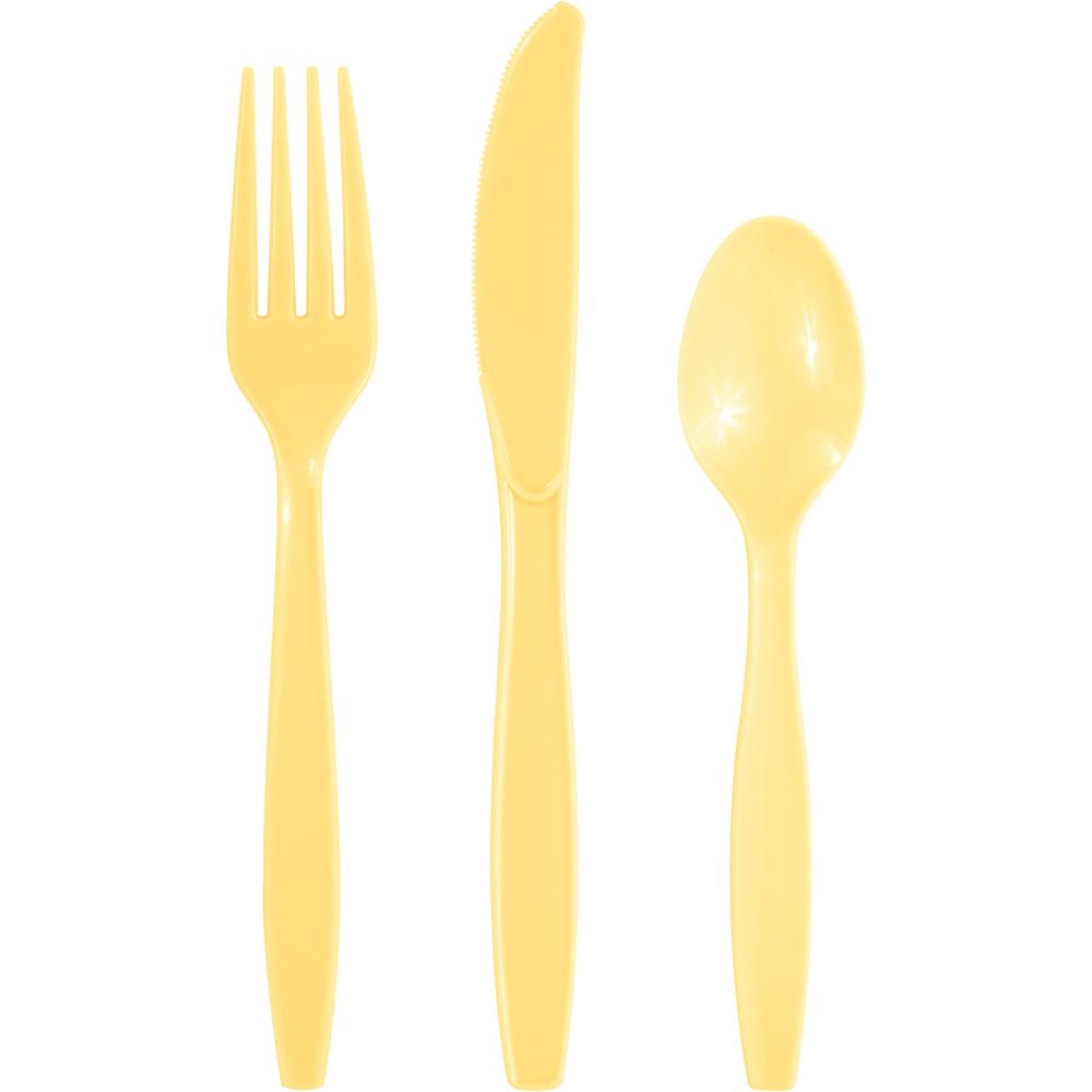 288 pc Bulk Soft Yellow Assorted Cutlery