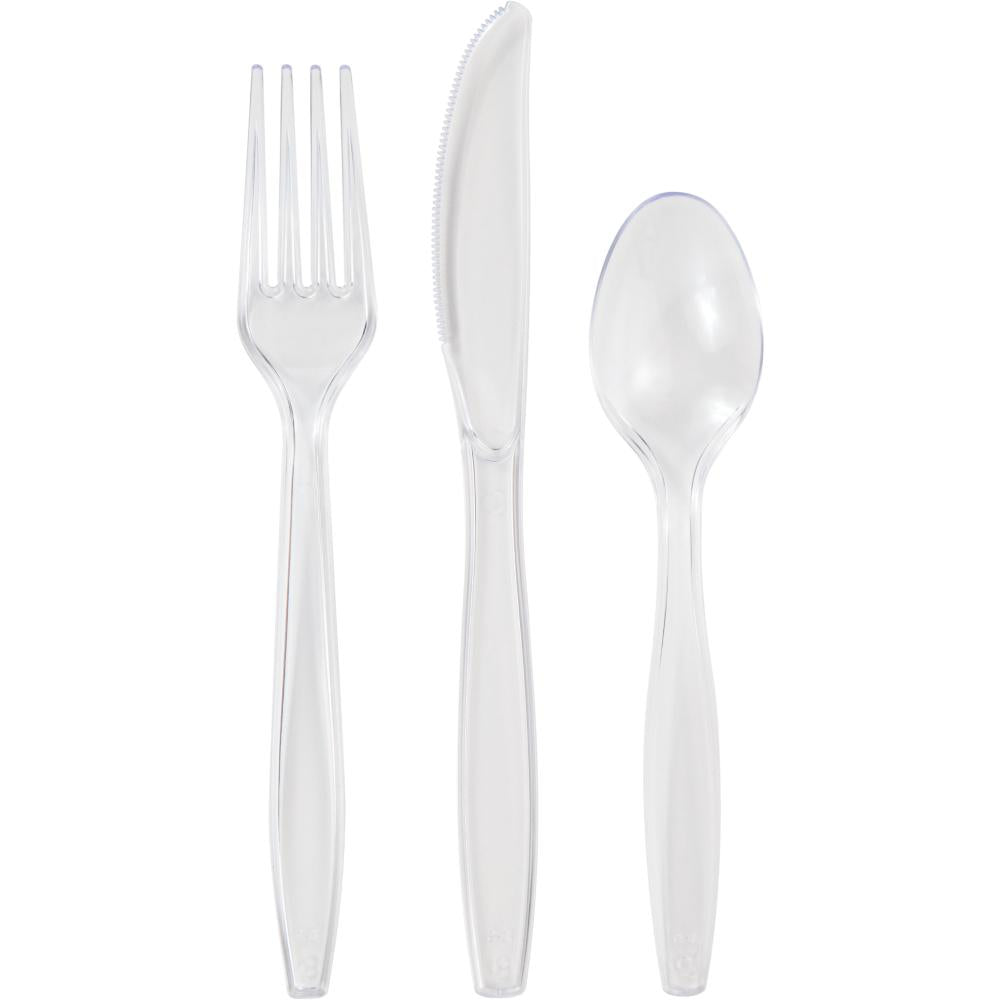 288 pc Bulk Clear Assorted Cutlery