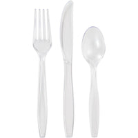 288 pc Bulk Clear Assorted Cutlery