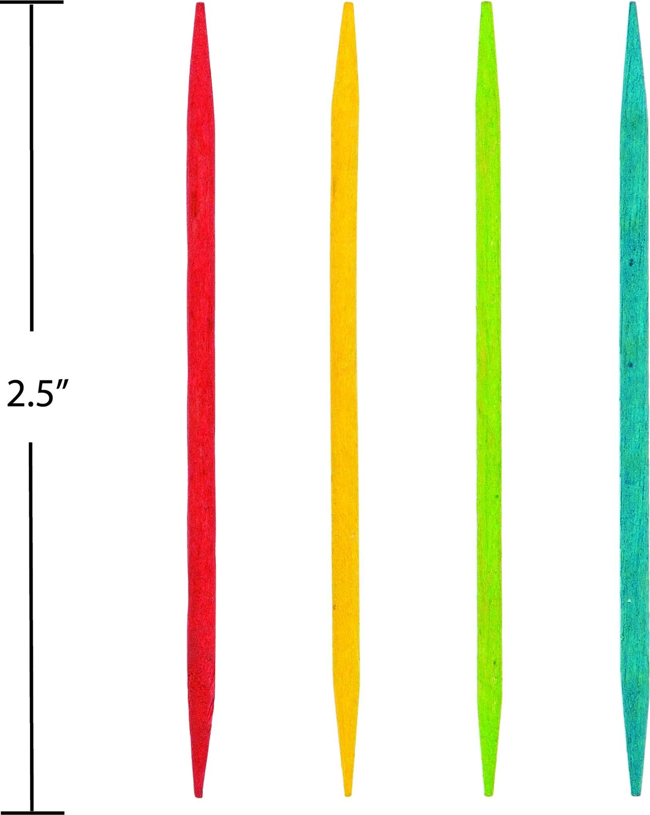 2400ct Bulk Assorted Color Wooden Toothpicks