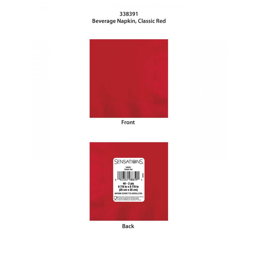 Classic Red 40Ct 2Ply Beverage Napkin (40/Pkg) by Creative Converting
