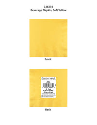 480ct Bulk Soft Yellow 2Ply Beverage Napkin