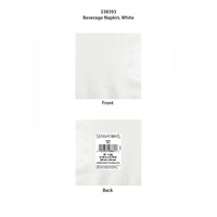 White 40Ct 2Ply Beverage Napkin (40/Pkg) by Creative Converting