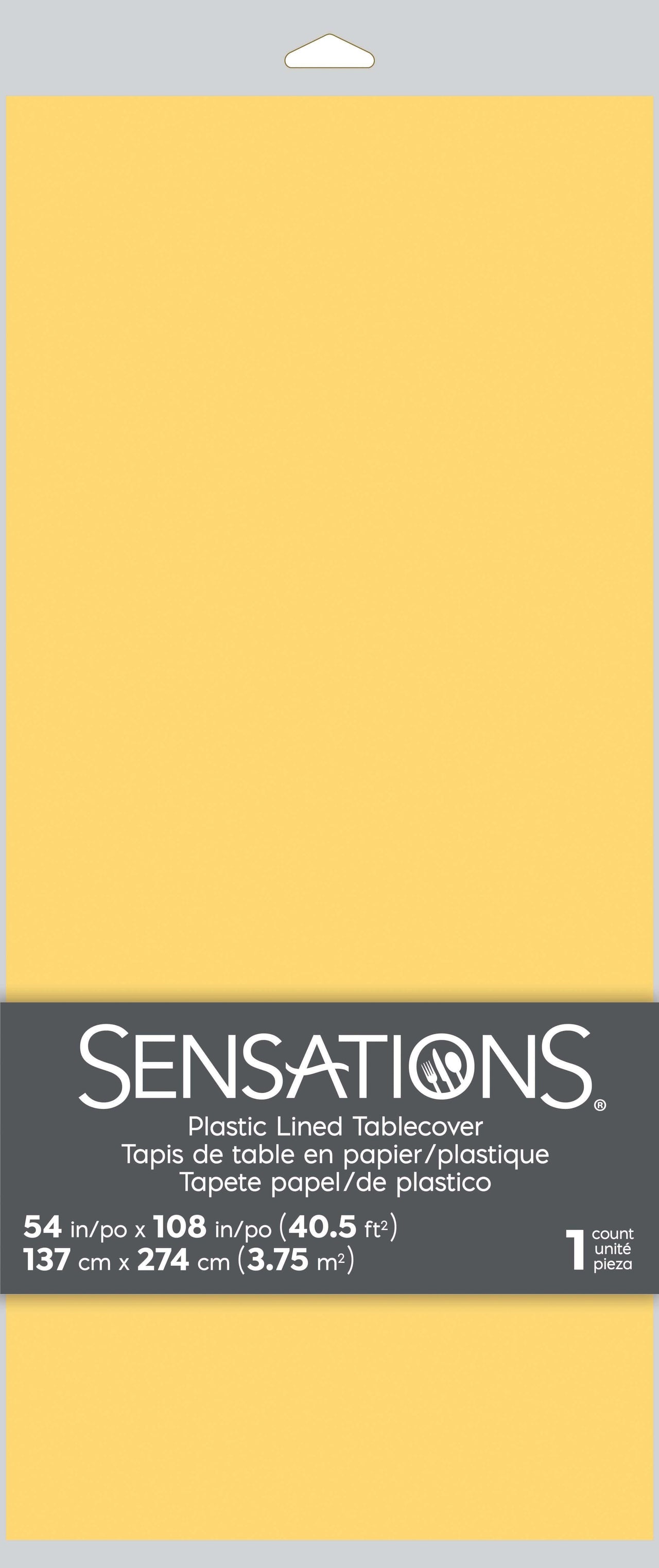 6ct Bulk Soft Yellow Tablecover, 54X108" Paper/Poly