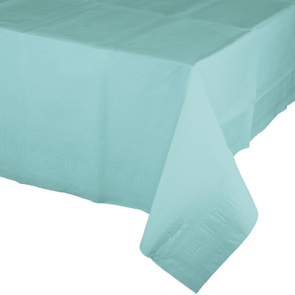 6 pc Bulk Spa Blue Tablecover, 54X108" Paper/Poly