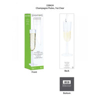 Clear Plastic Champagne Flutes, 7 Oz, 4 ct Party Decoration