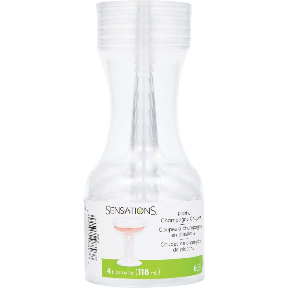 Clear Plastic Champagne Coupe, 4 Oz, 6 ct Party Decoration