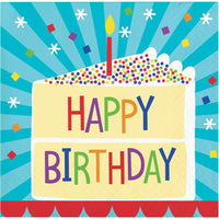 Cake Theme Birthday 2-Ply Paper Beverage Napkins (16/Pkg)