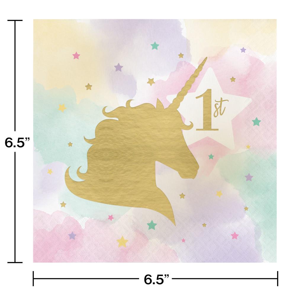 192ct Bulk Unicorn Sparkle 16th Birthday Luncheon Napkins