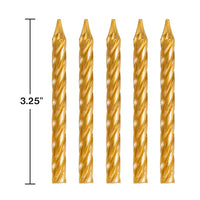 Gold Spiral Candles, 24 ct Party Supplies