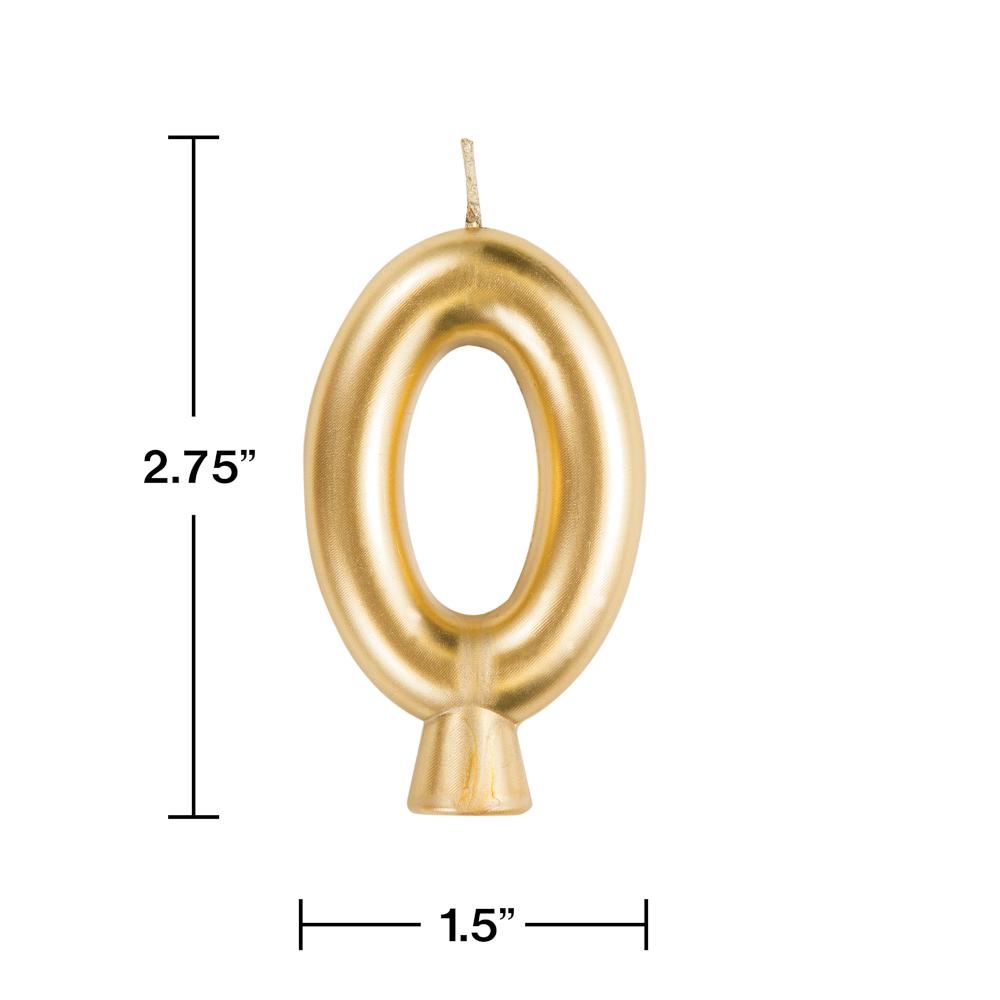 Gold 0 Candle Party Decoration