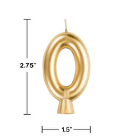 Gold 0 Candle Party Decoration