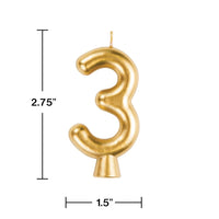 Gold 3 Candle Party Decoration
