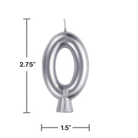 12ct Bulk Silver Number 0 Candles