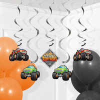 Monster Truck Rally Dizzy Danglers, 5 ct Party Decoration