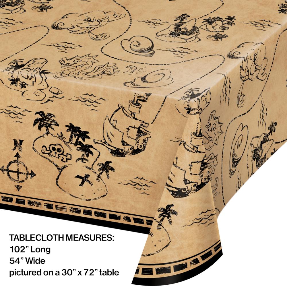 6ct Bulk Treasure Island Pirate Plastic Table Covers