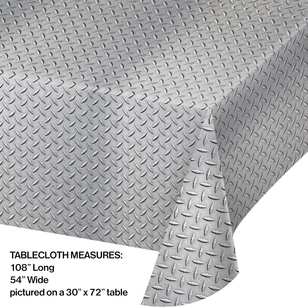 6ct Bulk Diamond Plate Plastic Table Covers