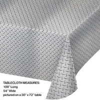 6ct Bulk Diamond Plate Plastic Table Covers