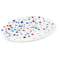 Patriotic Decor 14 inch Oval Plastic Tray (1/Pkg)
