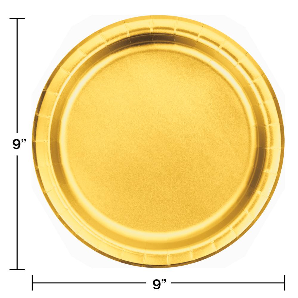 96ct Bulk Gold Foil Dinner Plates