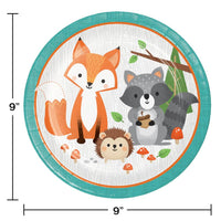 Wild One Woodland Paper Plates, Pack Of 8 Party Decoration