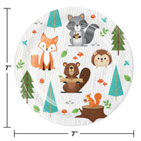 Wild One Woodland Animals Dessert Plates, Pack Of 8 Party Decoration