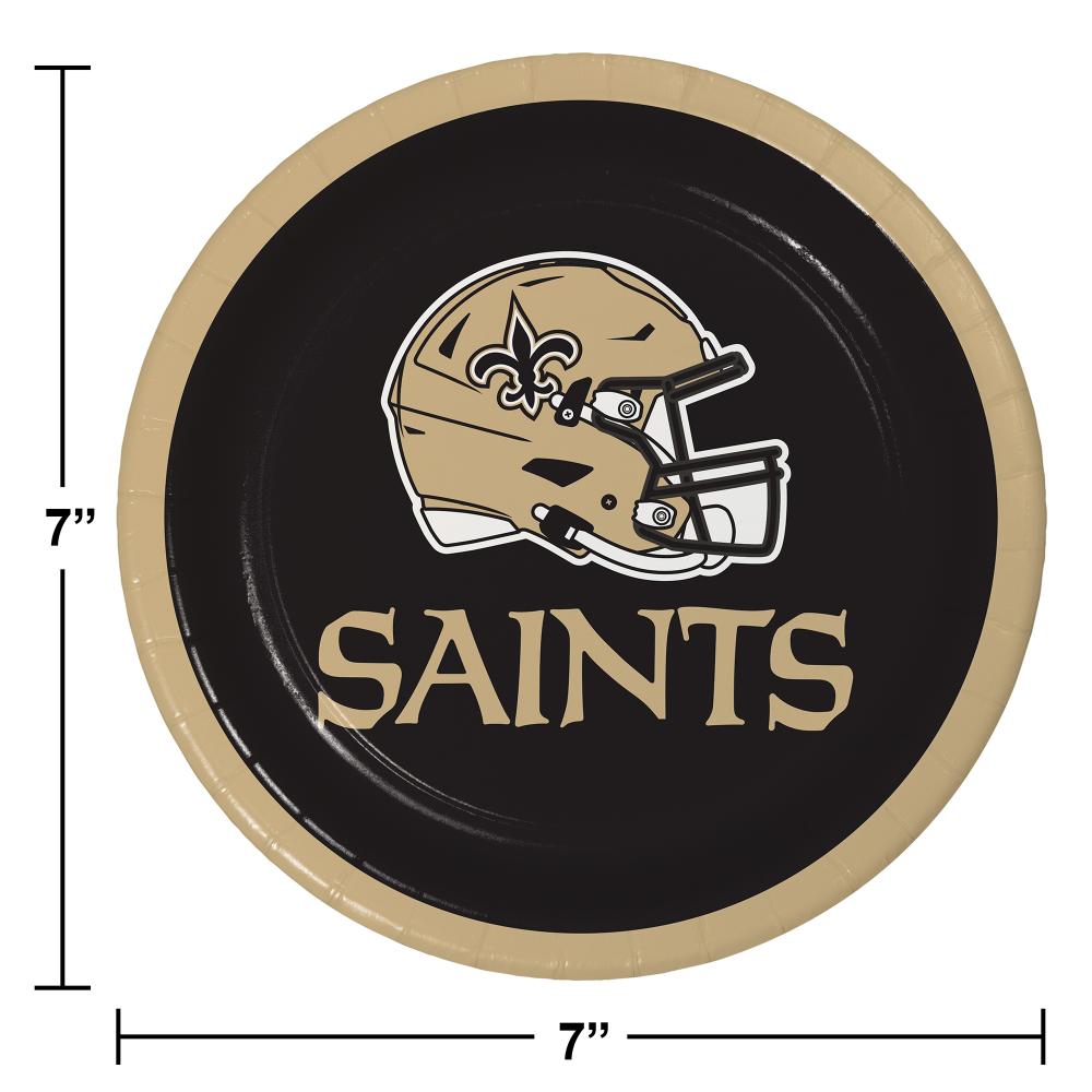 New Orleans Saints Dessert Plate, 8 ct Party Decoration